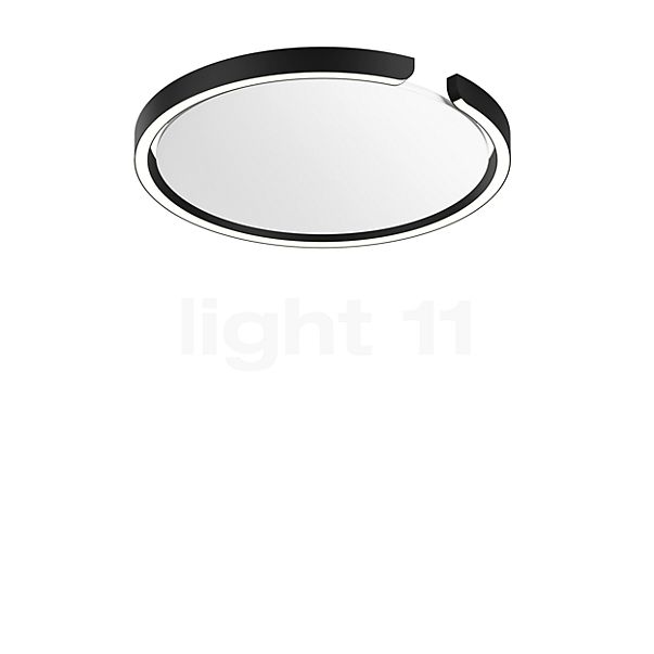 Occhio Mito Soffitto 40 Flat Narrow Applique/Plafonnier encastrée LED tête noir mat/couverture blanc mat - DALI