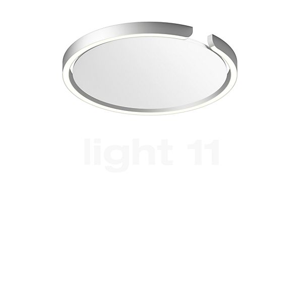 Occhio Mito Soffitto 40 Flat Narrow Lampada da incasso a soffitto/parete LED testa argento opaco/copertura bianco opaco - DALI