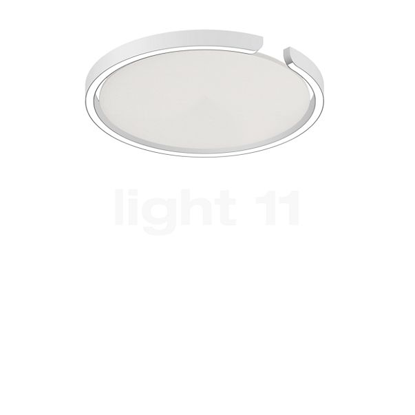 Occhio Mito Soffitto 40 Up Lusso Narrow Applique/Plafonnier LED tête blanc mat/couverture ascot cuir blanc - Occhio Air