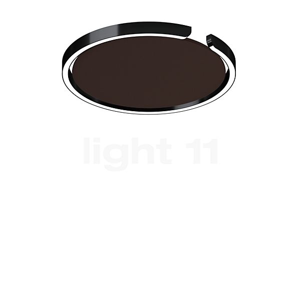 Occhio Mito Soffitto 40 Up Lusso Narrow Lampada da soffitto/parete LED testa black phantom/copertura ascot pelle marrone - Occhio Air