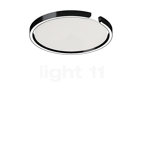 Occhio Mito Soffitto 40 Up Lusso Wide Lampada da soffitto/parete LED testa black phantom/copertura ascot pelle bianco - DALI