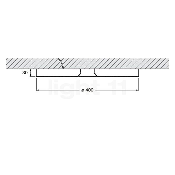 Occhio Mito Soffitto 40 Up Lusso Wide Wall-/Ceiling light LED head white matt/cover ascot leather white - Occhio Air sketch