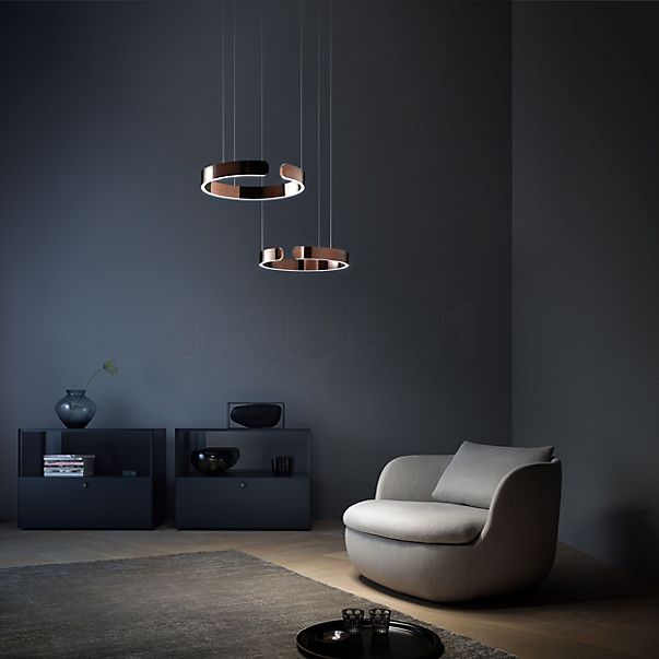 Occhio Mito Sospeso 40 Fix Up Room Hanglamp LED kop goud mat/plafondkapje wit mat - Occhio Air