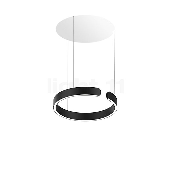 Occhio Mito Sospeso 40 Fix Up Table Suspension LED tête noir mat/cache-piton blanc mat - DALI