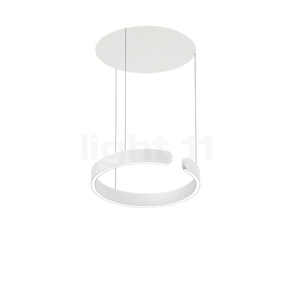 Occhio Mito Sospeso 40 Variabel Up Lusso Table Suspension LED tête blanc mat/cache-piton ascot cuir blanc - Occhio Air