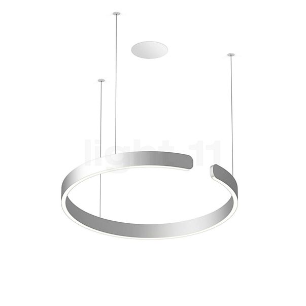 Occhio Mito Sospeso 60 Fix Flat Table Suspension encastrée LED tête argenté mat/cache-piton blanc mat - DALI