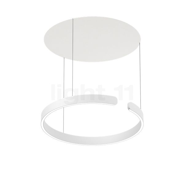 Occhio Mito Sospeso 60 Variabel Up Lusso Table Suspension LED tête blanc mat/cache-piton ascot cuir blanc - Occhio Air