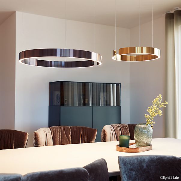 Occhio Mito Sospeso 60 Variabel Up Table Pendant Light LED head bronze/ceiling rose black matt