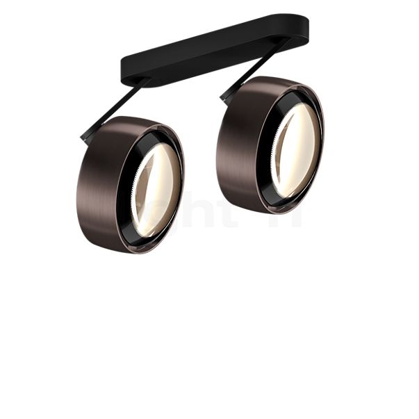 Occhio Più Alto 3d Doppio Volt S100 Spot LED 2 foyers tête phantom/cache-piton noir mat/couverture noir - 3.000 K