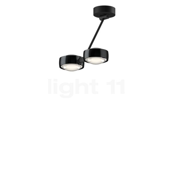 Occhio Sento Soffitto Doppio 30 Up D Plafondlamp LED 2-lichts kop black phantom/body zwart mat/plafondkapje zwart mat - 2.700 K - Occhio Air
