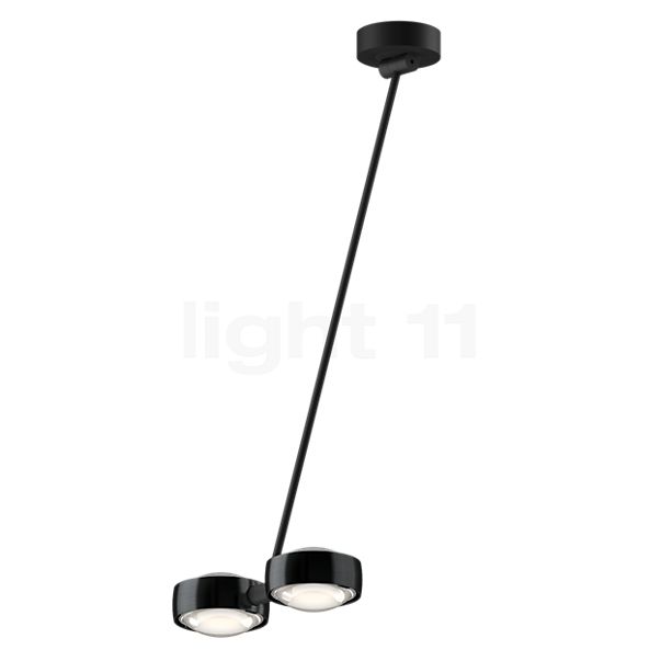 Occhio Sento Soffitto Doppio 80 Up D Plafondlamp LED 2-lichts kop black phantom/body zwart mat/plafondkapje zwart mat - 3.000 K - Occhio Air