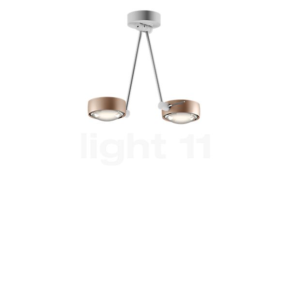 Occhio Sento Soffitto Due 30 Up E Plafondlamp LED 2-lichts kop goud mat/body wit mat/plafondkapje wit mat - 2.700 K - Occhio Air