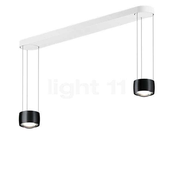 Occhio Sento Sospeso Due Fix D Hanglamp LED 2-lichts kop black phantom/plafondkapje wit mat - 2.700 K - Occhio Air