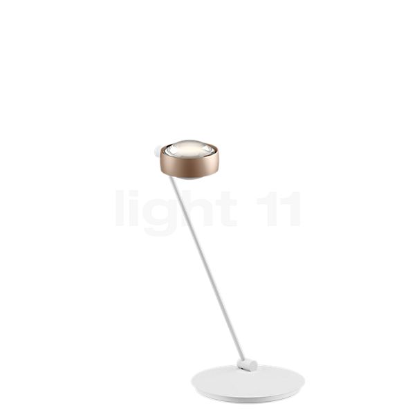 Occhio Sento Tavolo 60 D Lampe de table LED à droite tête doré mat/corps blanc mat - 3.000 K - Occhio Air