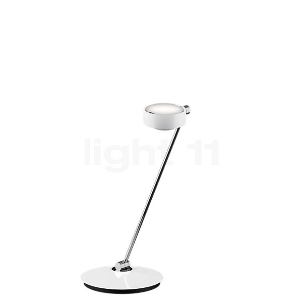 Occhio Sento Tavolo 60 E Tischleuchte LED links Kopf weiß glänzend/Body chrom glänzend - 3.000 K - Occhio Air