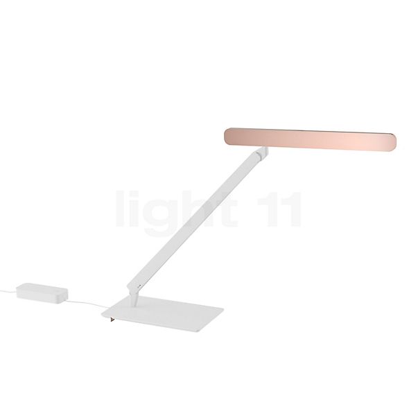 Occhio Taglio Tavolo Lampe de table LED tête doré mat/corps blanc mat - Occhio Air