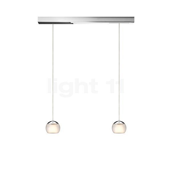 Oligo Balino Pendant Light 2 lamps LED - invisibly height adjustable ceiling rose chrome - head calendered