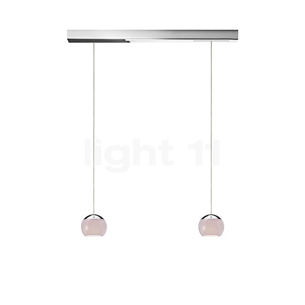Oligo Balino Suspension 2 foyers LED - réglage en hauteur invisible cache-piton chrome - tête gris