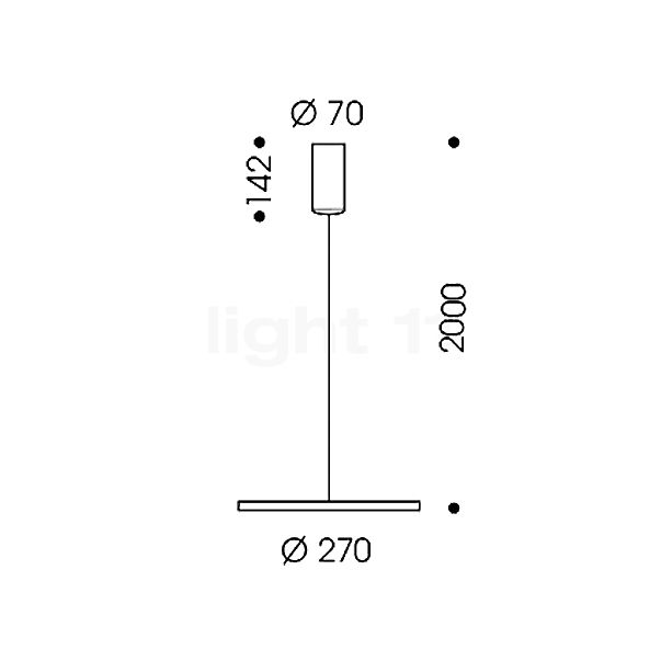 Oligo Decent Pendel LED krom - 27 cm - fast skitse