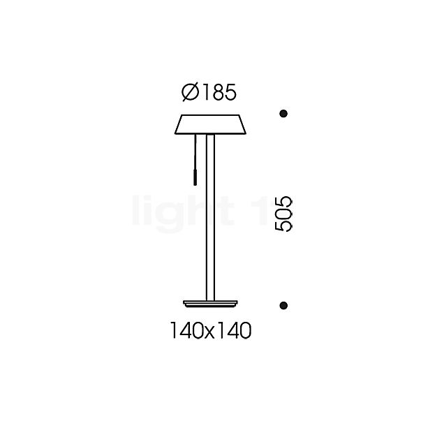 Oligo Glance Lampe de table LED blanc mat - vue en coupe