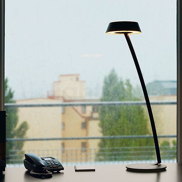 Oligo Glance Tafellamp LED gebogen zwart mat