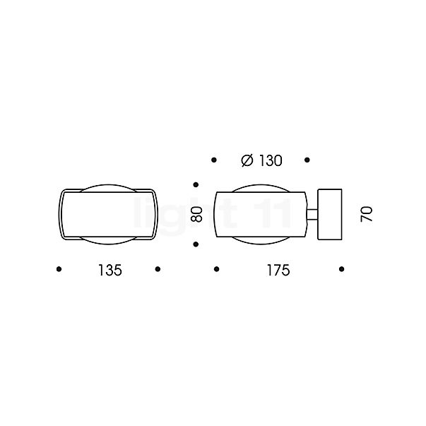 Oligo Grace Applique LED basalte - vue en coupe