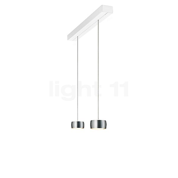 Oligo Grace Pendel LED 2-flammer - usynlig højdejusterbar loftsrosette hvid - cover hvid - hoved aluminium