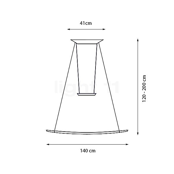 Oligo Lisgo Sky Hanglamp LED kasjmier mat - 140 cm schets