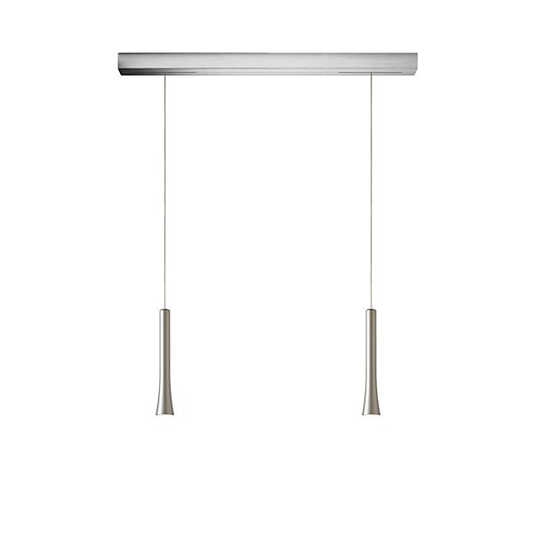 Oligo Rio, lámpara de suspensión 2 focos LED plata perla