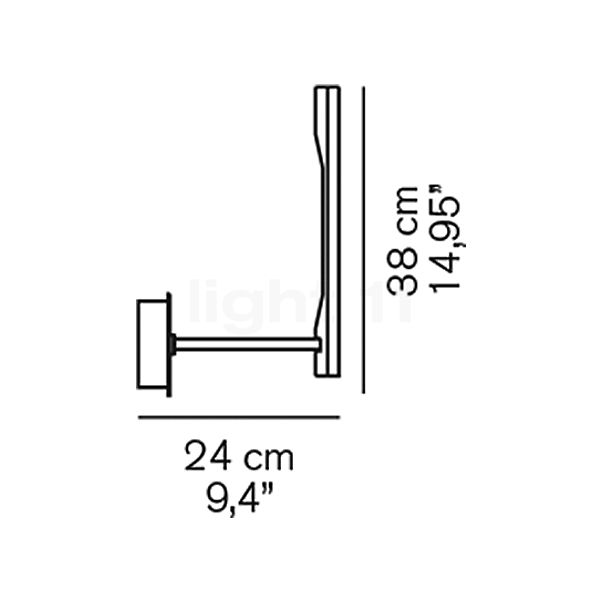 Oluce Ilo Lampada da parete LED bronzo/nero - vista in sezione