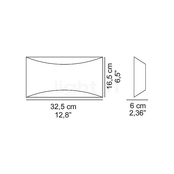 Oluce Kelly Lampada da parete LED cromo - vista in sezione