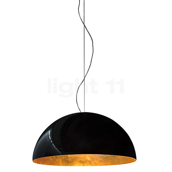 Oluce Sonora Pendant Light plastic - black/gold - ø90 cm