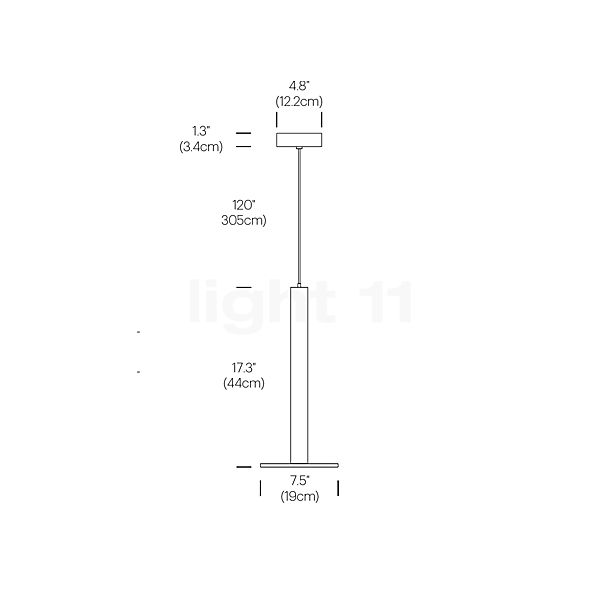 Pablo Designs Cielo Lampada a sospensione LED nero - ø19 cm - vista in sezione