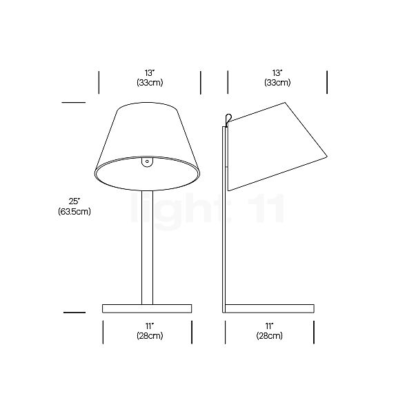 Pablo Designs Lana Table Lamp Large Led, Table Lamp Long Length
