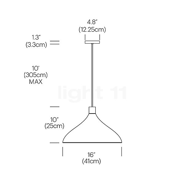 Pablo Designs Swell Pendel LED hvid/messing - ø41 cm skitse