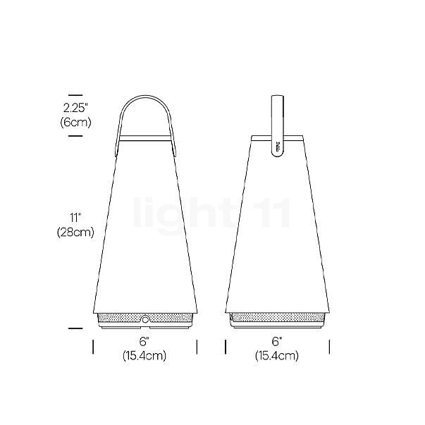 Pablo Designs Uma Sound, farol LED ø15,4 cm - alzado con dimensiones