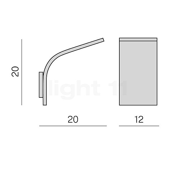 Panzeri App Wall Light LED brass - 12 cm sketch
