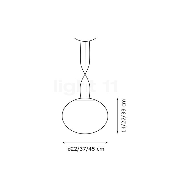 Panzeri Gilbert Pendant light ø22 cm , discontinued product sketch