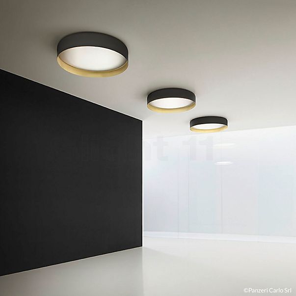 Panzeri Ginevra Plafondlamp LED zwart/goud - 50 cm - tunable white