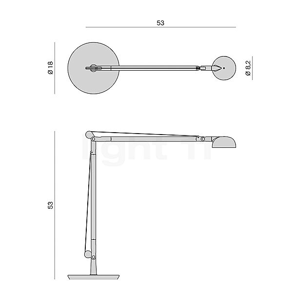 Panzeri Opuntia Tischleuchte LED bronze , Lagerverkauf, Neuware Skizze