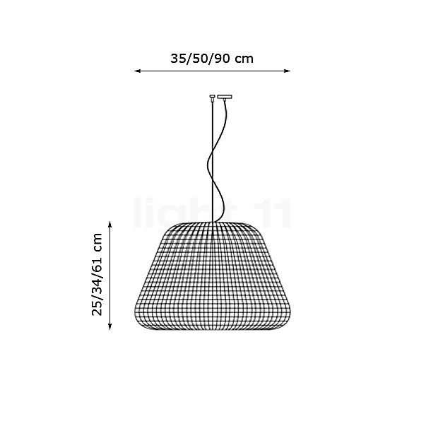 Panzeri Ralph Pendelleuchte braun - ø35 cm , Lagerverkauf, Neuware Skizze