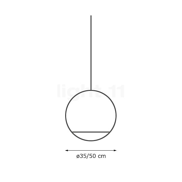 Panzeri Smoke Pendel hvid - ø35 cm skitse