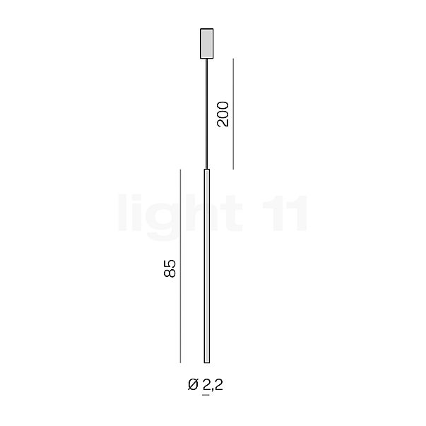 Panzeri To-Be Hanglamp LED zwart - 85 cm schets