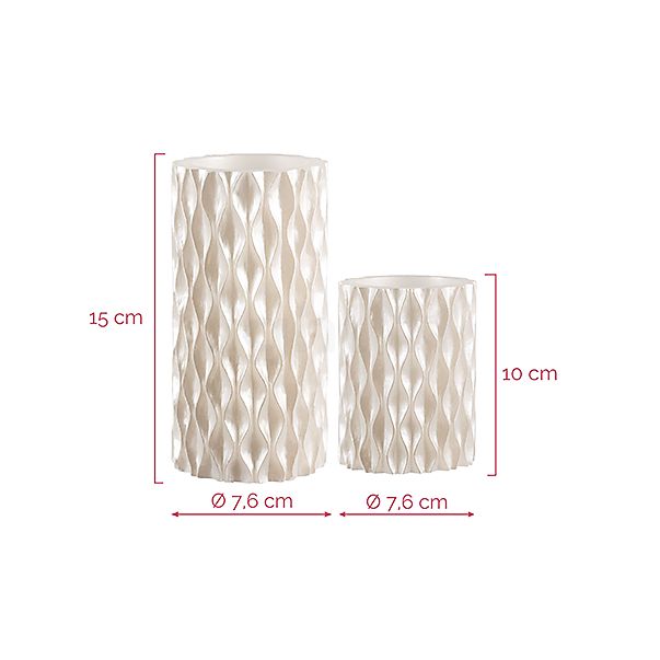Pauleen Cosy Pearl LED Candle white - set of 2 , Warehouse sale, as new, original packaging sketch
