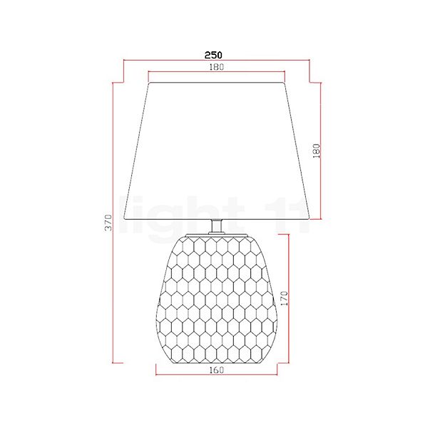 Pauleen Crystal Velours Lampe de table vert - vue en coupe