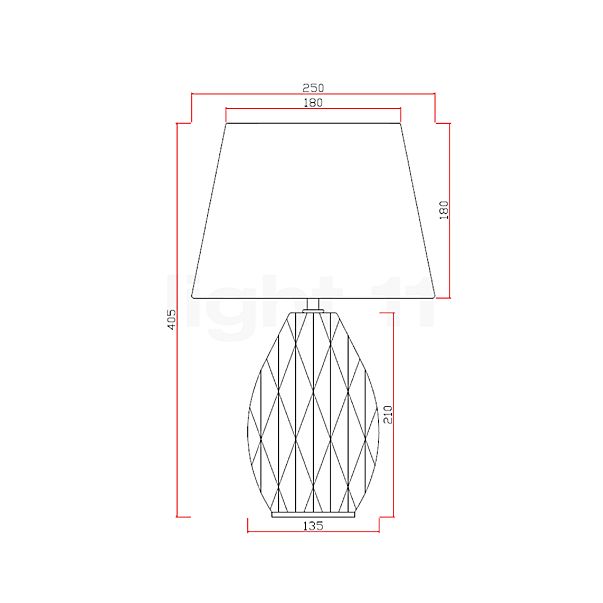 Pauleen Crystal Velvet Lampe de table vert - vue en coupe