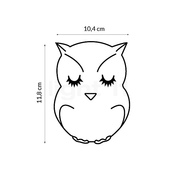 Pauleen Night Owl, lámpara recargable LED blanco , artículo en fin de serie - alzado con dimensiones