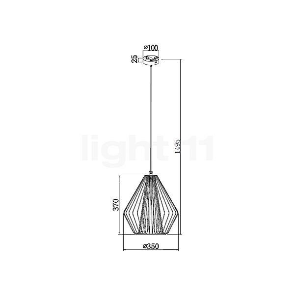 Pauleen Shiny Delight, lámpara de suspensión negro , artículo en fin de serie - alzado con dimensiones