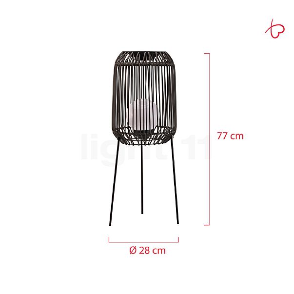 Pauleen Sunshine Coziness Solaire-Lampadaire LED noir - vue en coupe