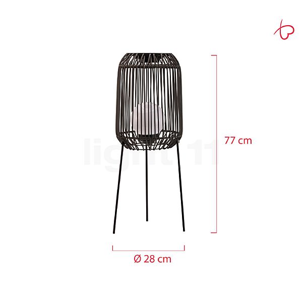 Pauleen Sunshine Coziness Solaire-Lampadaire LED noir , Vente d'entrepôt, neuf, emballage d'origine - vue en coupe